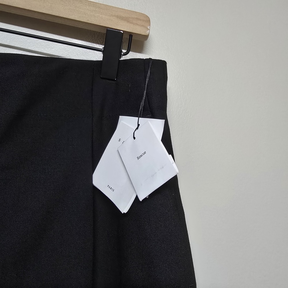 Sandro Hodei Culottes Pants 40 EU 8 US Black Pleated Cropped‎ Wide Leg - Picture 3 of 9